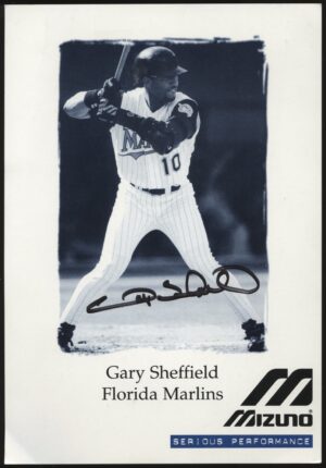 Mizuno - 'Gary Sheffield Florida Marlins' (c1990's) - Autographed Photo Mizuno - 'Gary Sheffield Florida Marlins' (c1990's) - Autographed Photo