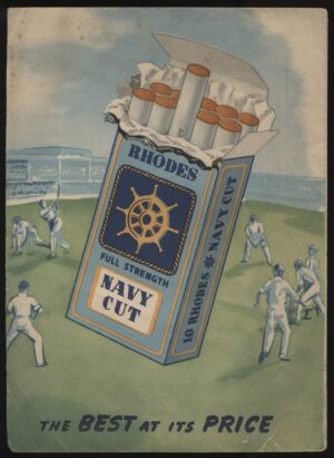 Rhodes Navy Cut Cigarettes - 'MCC v India' (1955) - Scorecard