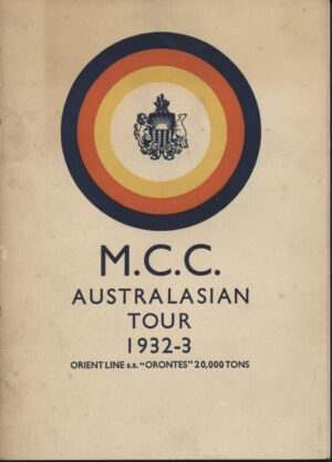 Orient Line - 'MCC Australasian (Bodyline) Tour' (1932-3) - Tour Programme incl Handwritten Scores
