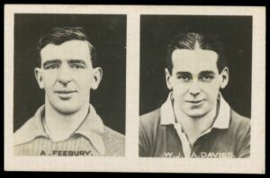 Amalgamated Press - 'Famous Football Captains' (1922) - W.J.A. Davies (Utd Svcs) & A Feebury (Crystal Palace)