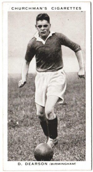Churchman (W.A. & A.C) - 'Association Footballers' (1938) - Card #10 - D. Dearson (Birmingham)