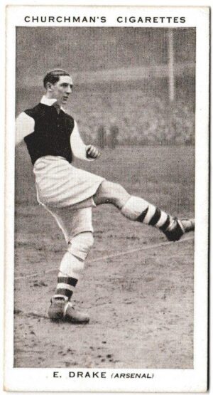 Churchman (W.A. & A.C) - 'Association Footballers' (1938) - Card #13 - E. Drake (Arsenal)
