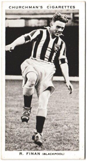 Churchman (W.A. & A.C) - 'Association Footballers' (1938) - Card #14 - R. Finan (Blackpool)