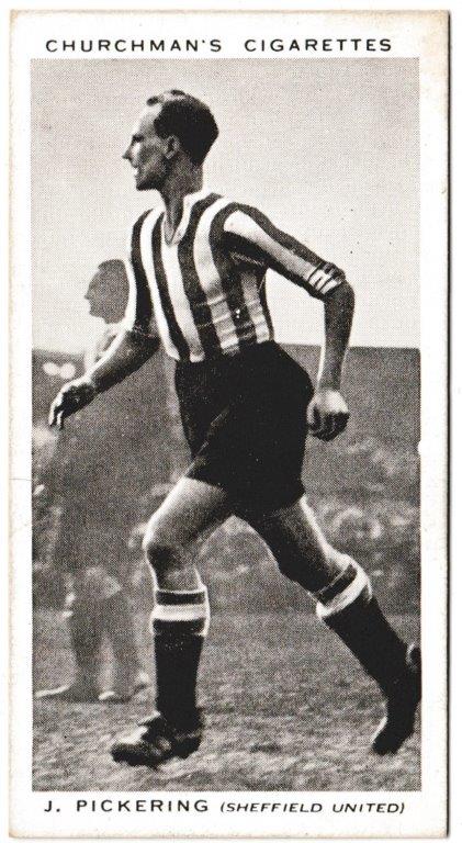 Churchman (W.A. & A.C) - 'Association Footballers' (1938) - Card #35 - J. Pickering (Sheffield United) Churchman (W.A. & A.C) - 'Association Footballers' (1938) - Card #35 - J. Pickering (Sheffield United)