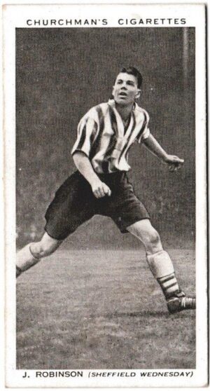 Churchman (W.A. & A.C) - 'Association Footballers' (1938) - Card #36 - J. Robinson (Sheffield Wednesday)