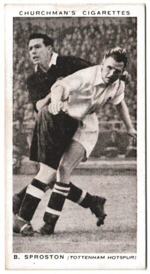 Churchman (W.A. & A.C) - 'Association Footballers' (1938) - Card #42 - B. Sproston (Tottenham Hotspur)