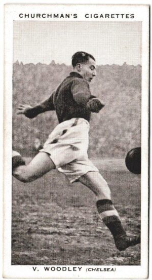 Churchman (W.A. & A.C) - 'Association Footballers' (1938) - Card #48 - V. Woodley (Chelsea)