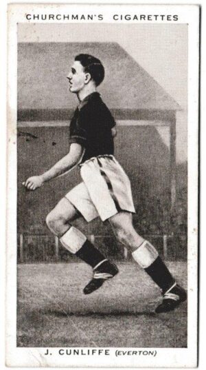 Churchman (W.A. & A.C) - 'Association Footballers' (1938) - Card #8 - J. Cunliffe (Everton)