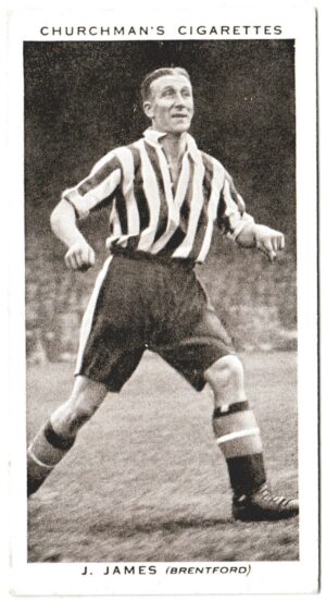 Churchman (W.A. & A.C) - 'Association Footballers (Series 2)' (1939) - Card #25 - J. James (Brentford)