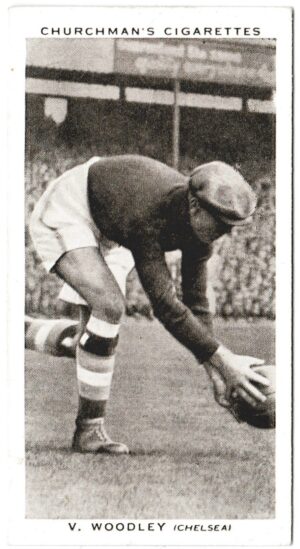 Churchman (W.A. & A.C) - 'Association Footballers (Series 2)' (1939) - Card #50 - V. Woodley (Chelsea)