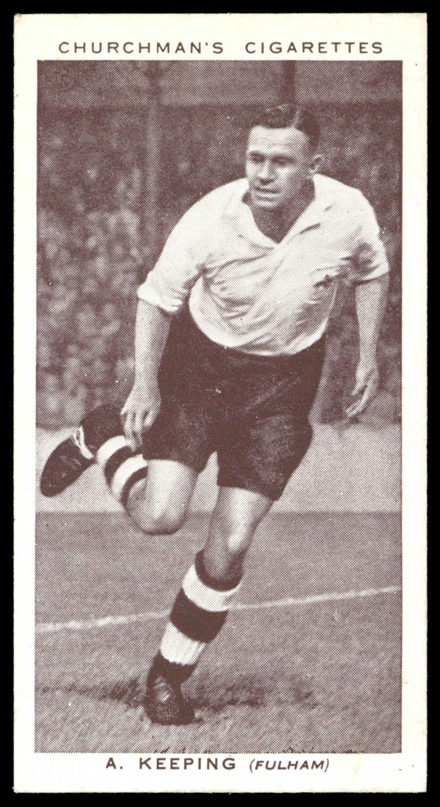 Churchman - 'Association Footballers' (1938) - #22 - A. Keeping (Fulham) Churchman - 'Association Footballers' (1938) - #22 - A. Keeping (Fulham)