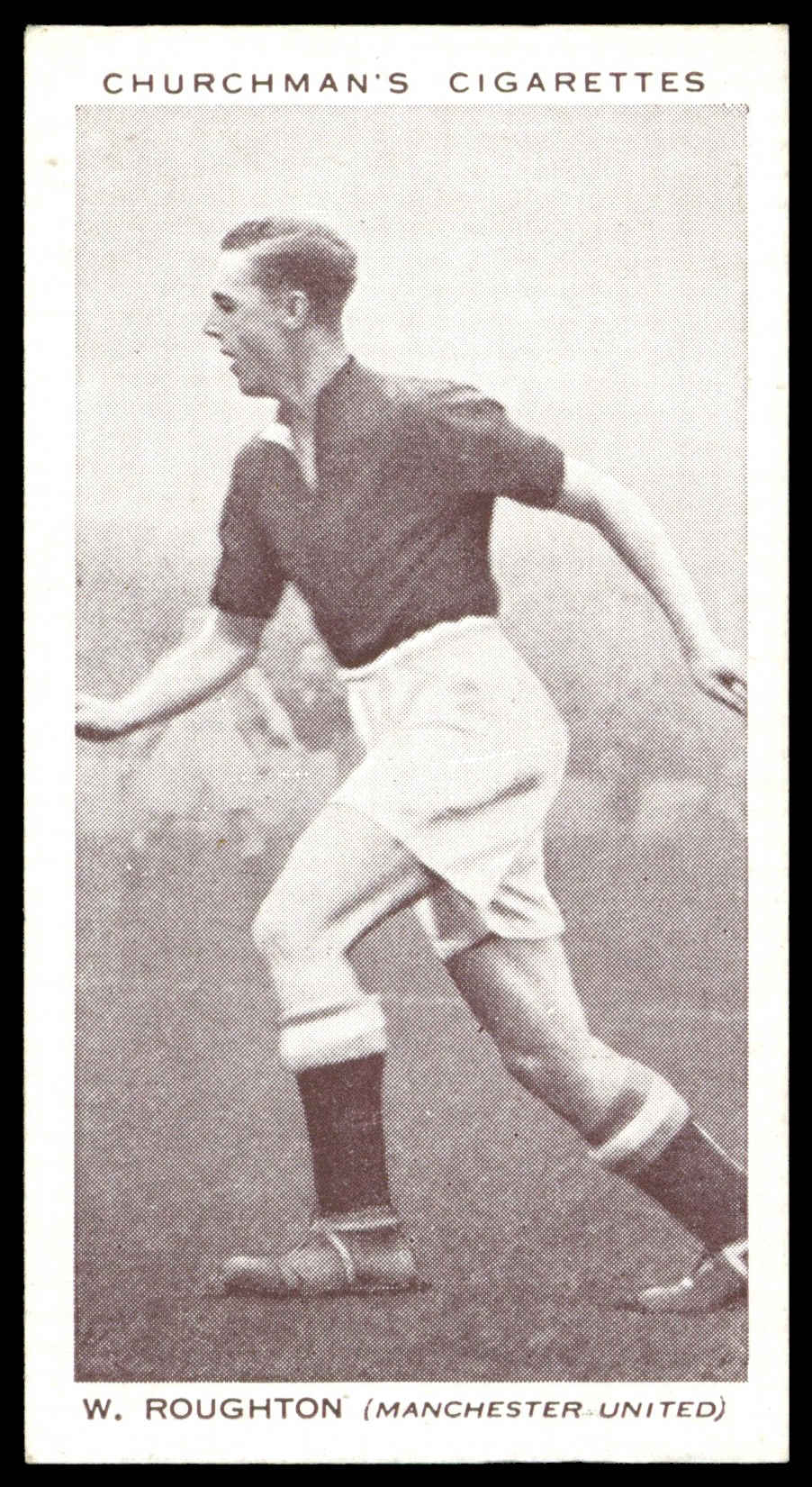 Churchman - 'Association Footballers' (1938) - #37 - W. Roughton (Manchester United) Churchman - 'Association Footballers' (1938) - #37 - W. Roughton (Manchester United)