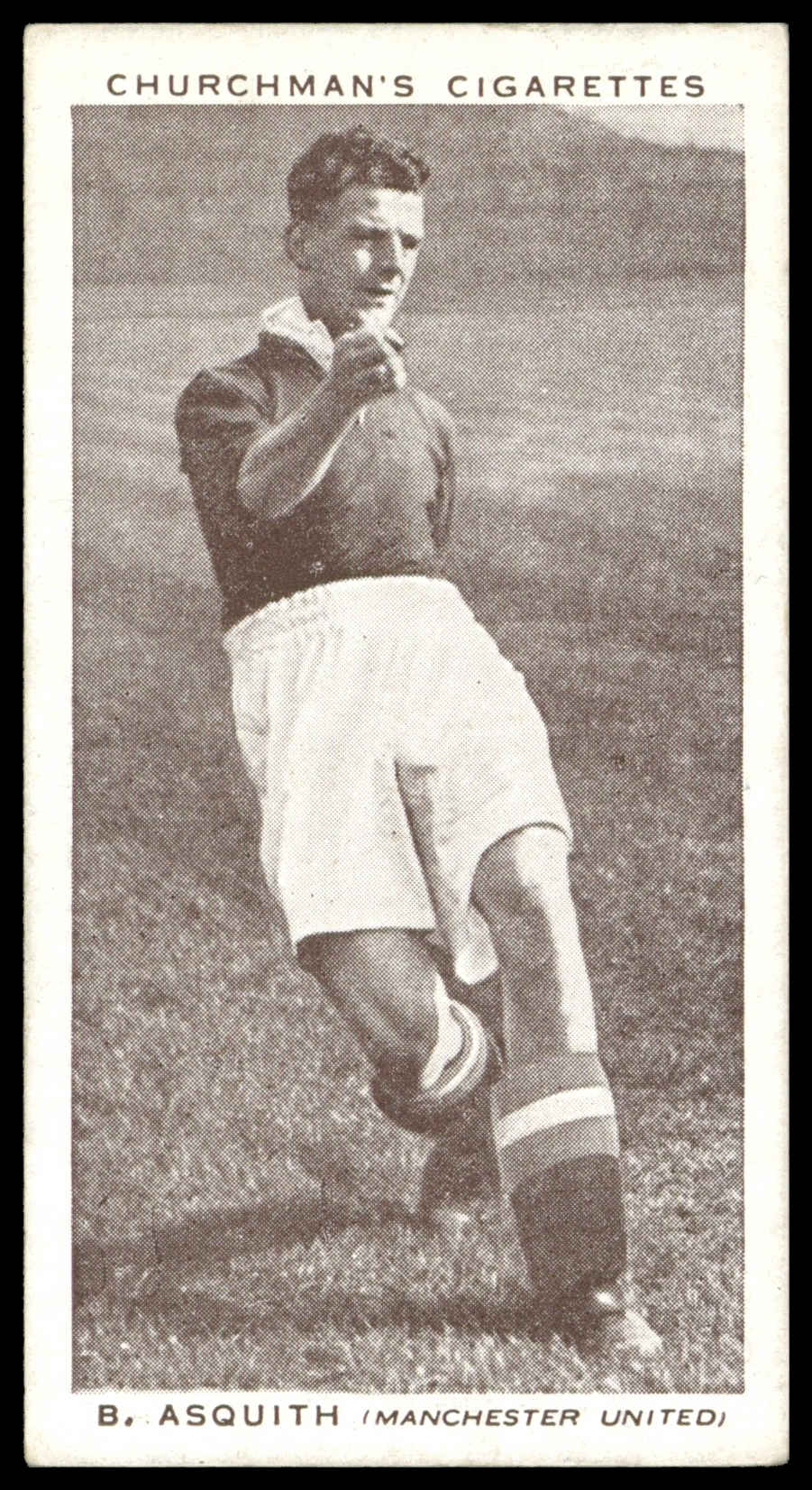 Churchman - 'Association Footballers (S2)' (1939) - #2 - B. Asquith (Manchester United) Churchman - 'Association Footballers (S2)' (1939) - #2 - B. Asquith (Manchester United)