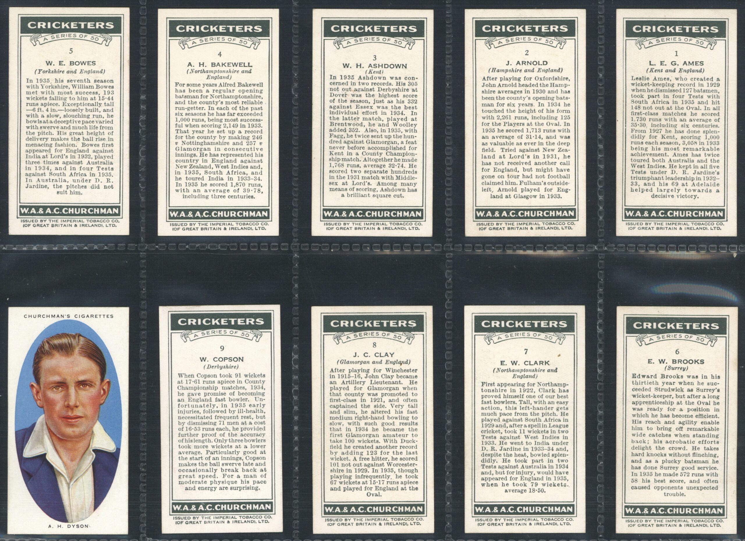 Churchman - 'Cricketers' (1936) - Complete Set Churchman - 'Cricketers' (1936) - Complete Set