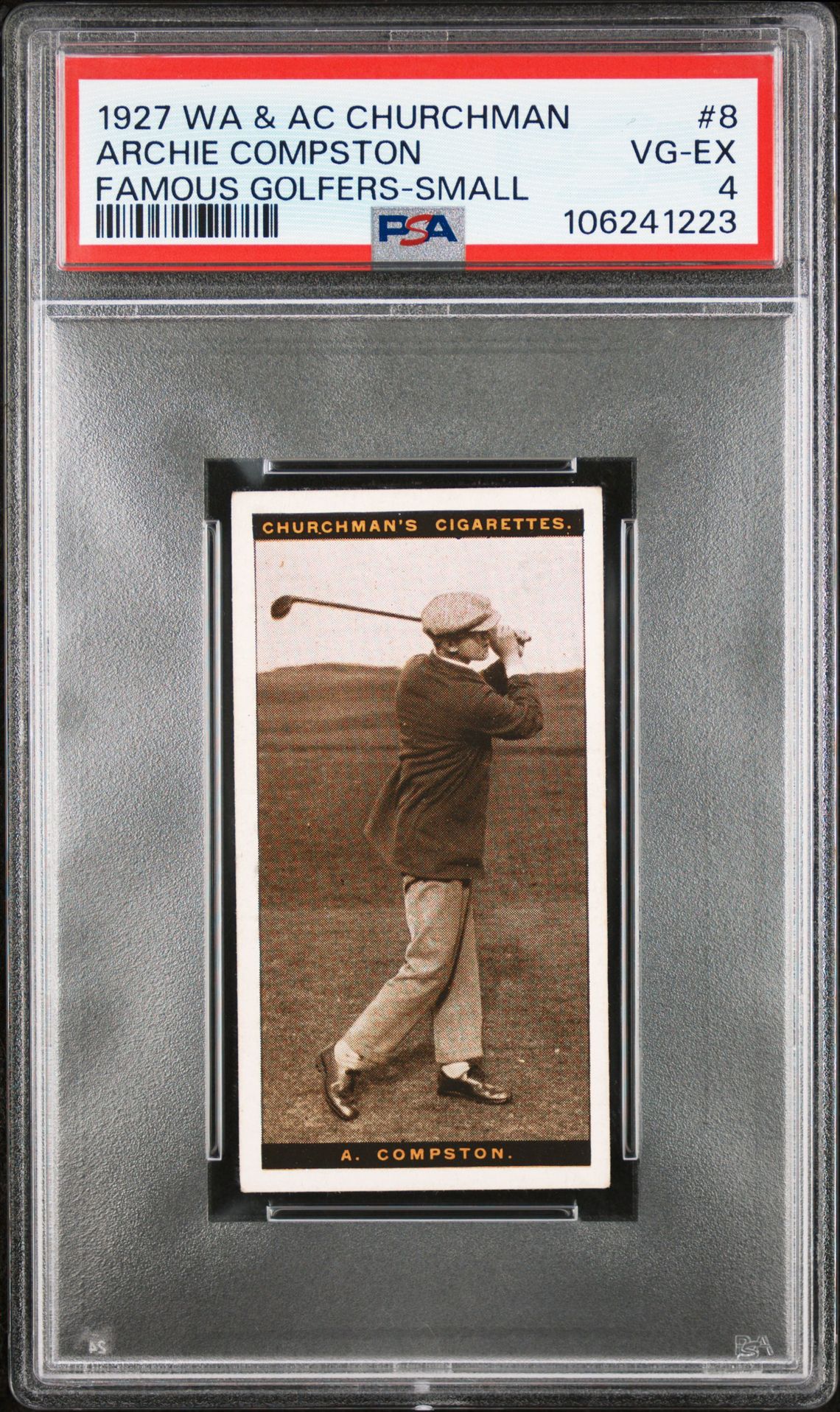 Churchman - 'Famous Golfers' (1927) - Archie Compston **PSA4** Churchman - 'Famous Golfers' (1927) - Archie Compston **PSA4**