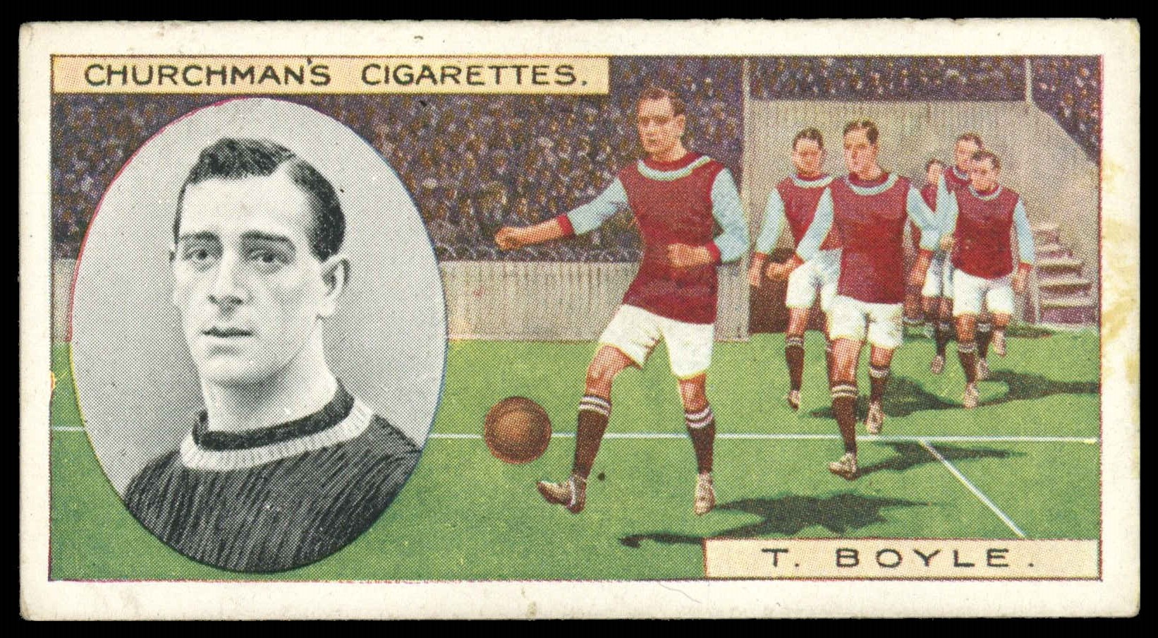 Churchman - 'Footballers' (1914) - T.W. Boyle (Burnley) Churchman - 'Footballers' (1914) - T.W. Boyle (Burnley)