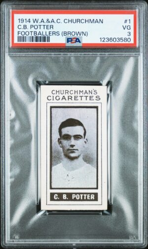 Churchman - 'Footballers (Photogravure)' (1914) - C.B. Potter (Norwich City) **PSA3**