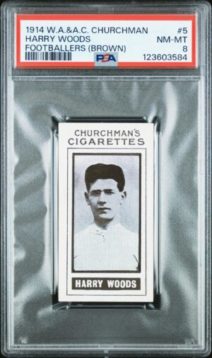 Churchman - 'Footballers (Photogravure)' (1914) - Harry Woods (Norwich City) **PSA8**