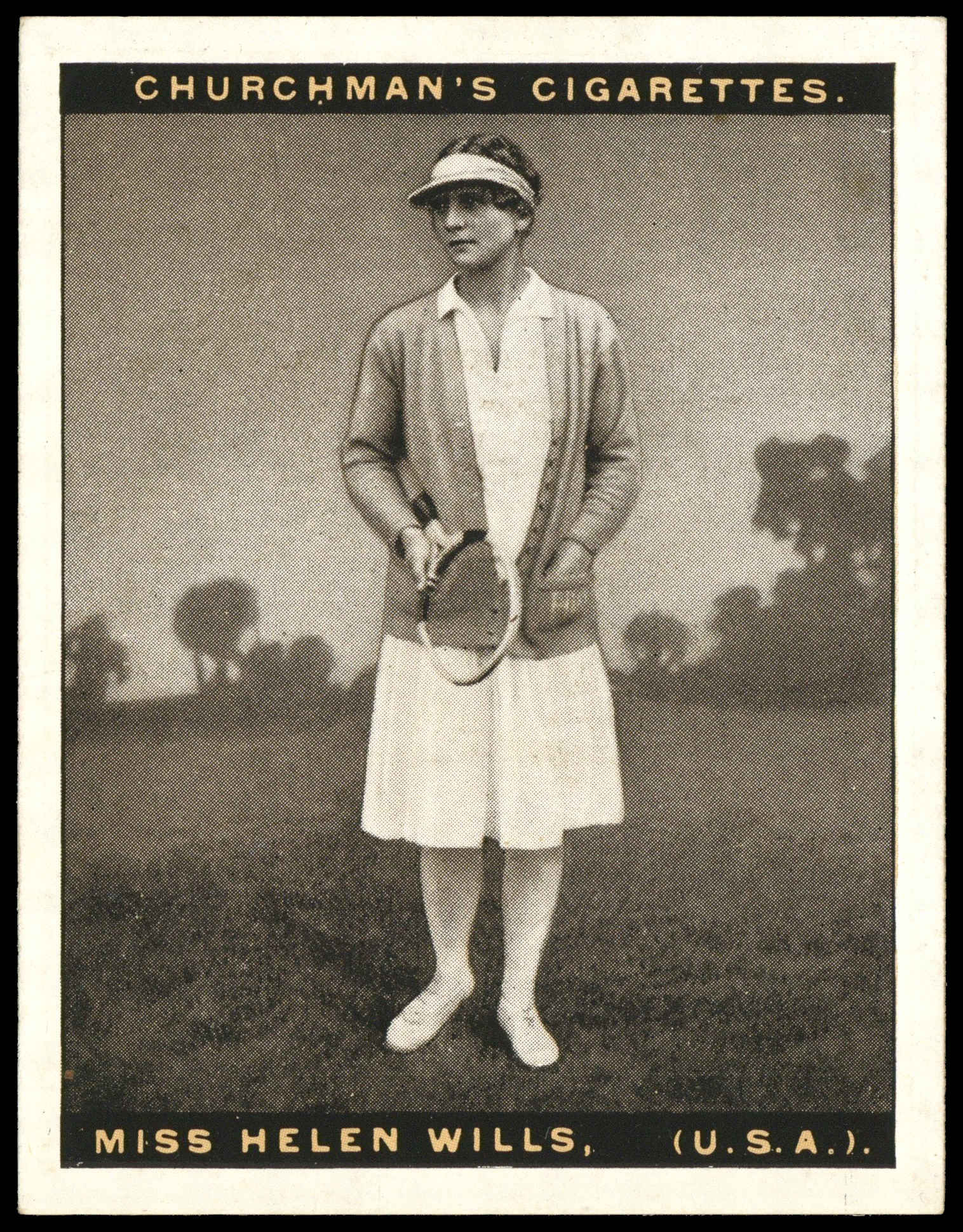 Churchman - 'Lawn Tennis (Large)' (1928) - Miss Helen Wills (U.S.A.) Churchman - 'Lawn Tennis (Large)' (1928) - Miss Helen Wills (U.S.A.)
