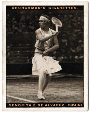 Churchman (W.A. & A.C) - 'Lawn Tennis (Large)' (1928) - Card #1 - Senorita E. de Alvarez (Spain)
