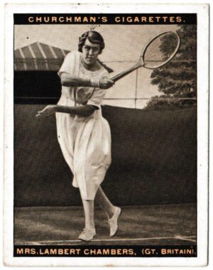 Churchman (W.A. & A.C) - 'Lawn Tennis (Large)' (1928) - Card #3 - Mrs Lambert Chambers (Gt. Britain)