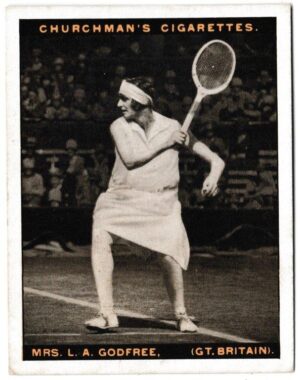 Churchman (W.A. & A.C) - 'Lawn Tennis (Large)' (1928) - Card #5 - Mrs. L.A. Godfree (Gt. Britain)