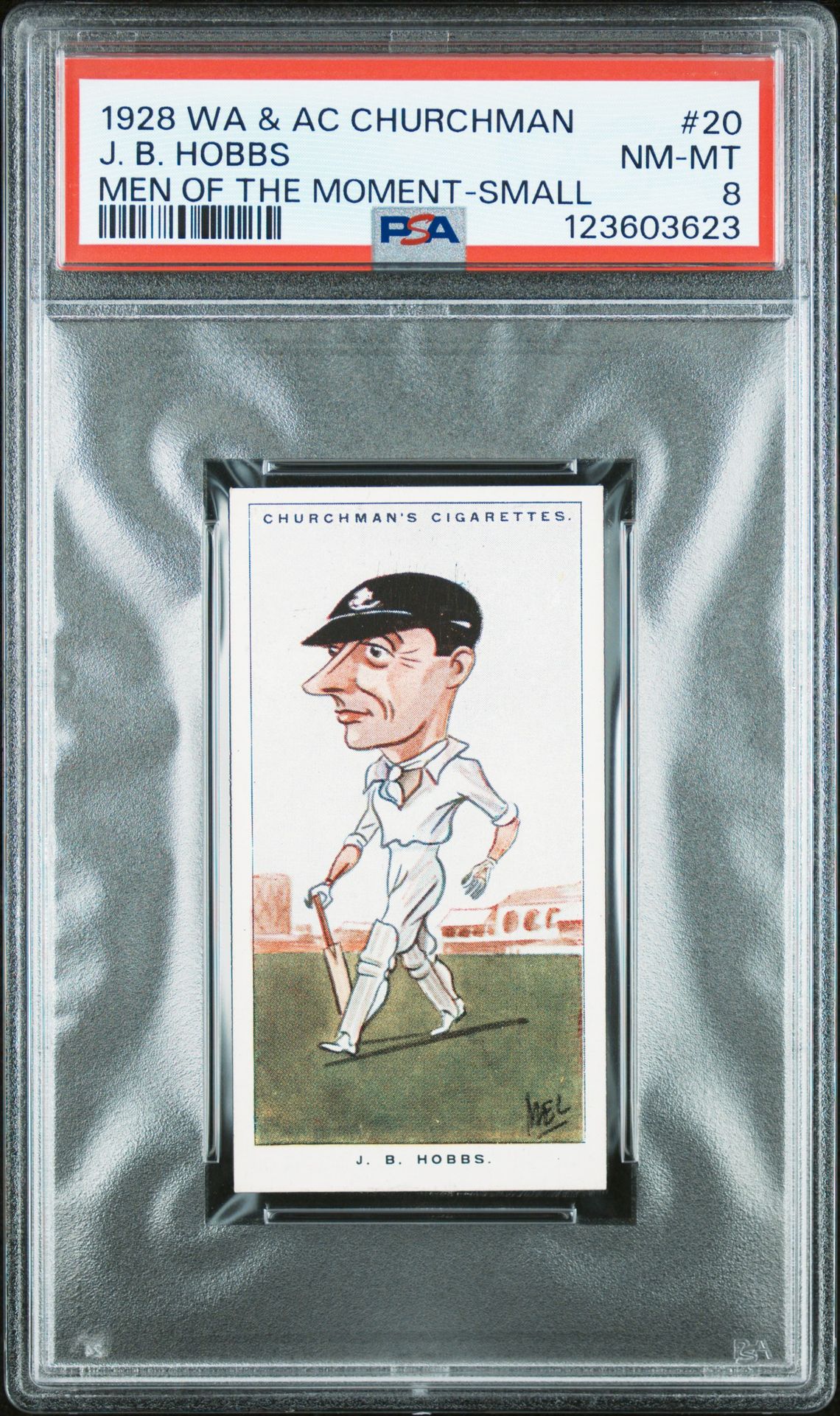 Churchman - 'Men of the Moment in Sport' (1928) - J.B. Hobbs (Surrey) **PSA8** Churchman - 'Men of the Moment in Sport' (1928) - J.B. Hobbs (Surrey) **PSA8**