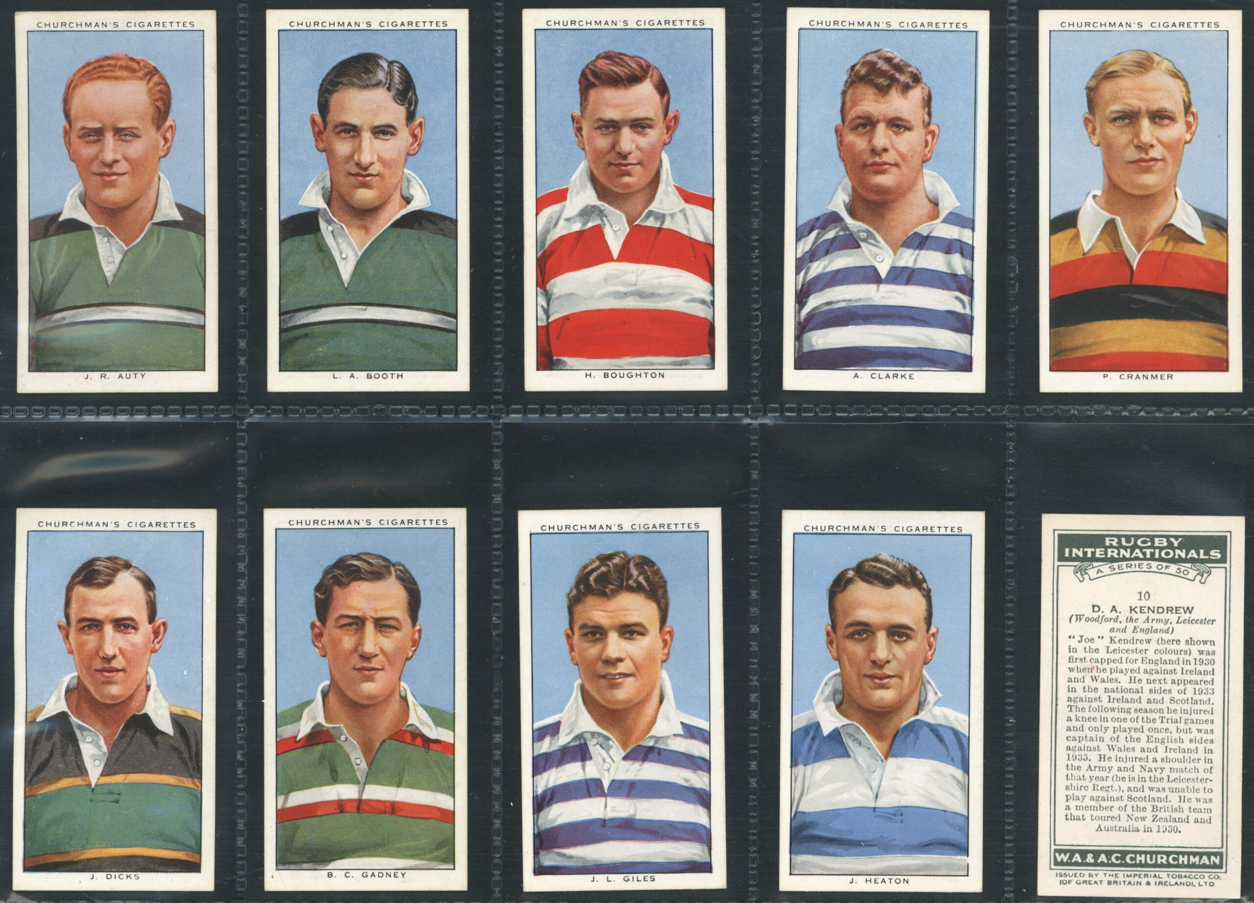 Churchman - 'Rugby Internationals' (1935) - Complete Set Churchman - 'Rugby Internationals' (1935) - Complete Set