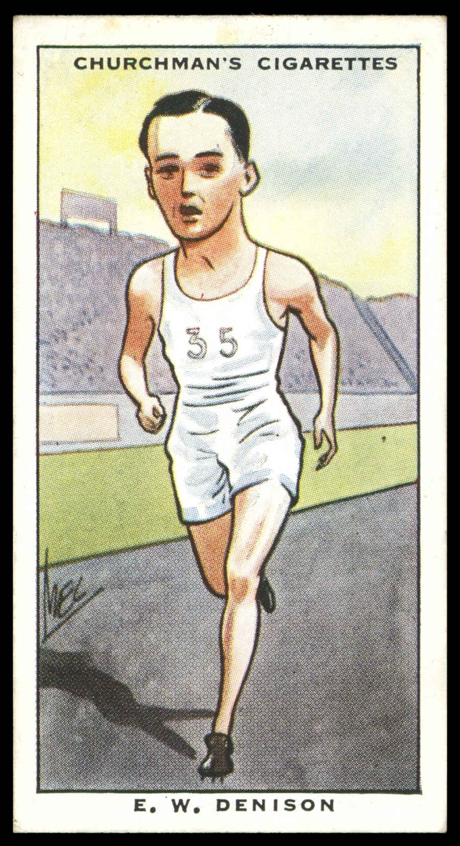 Churchman - 'Sporting Celebrities' (1931) - #2 - E.W. Denison (Athletics) Churchman - 'Sporting Celebrities' (1931) - #2 - E.W. Denison (Athletics)