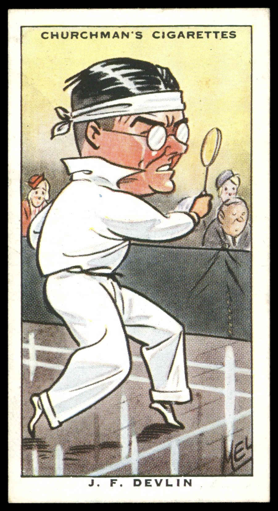 Churchman - 'Sporting Celebrities' (1931) - #6 - J.F. Devlin (Badminton) Churchman - 'Sporting Celebrities' (1931) - #6 - J.F. Devlin (Badminton)