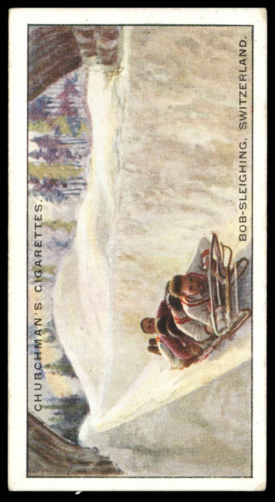 Churchman - 'Sports & Games in Many Lands' (1929) - Bob-Sleighing - Switzerland Churchman - 'Sports & Games in Many Lands' (1929) - Bob-Sleighing - Switzerland