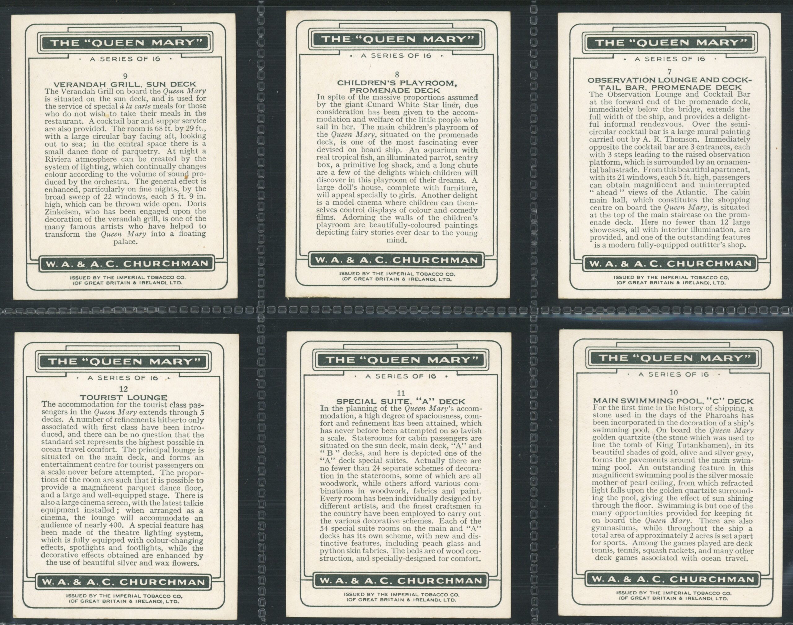 Churchman's - 'Queen Mary (Large)' Complete Set (1936) Churchman's - 'Queen Mary (Large)' Complete Set (1936)