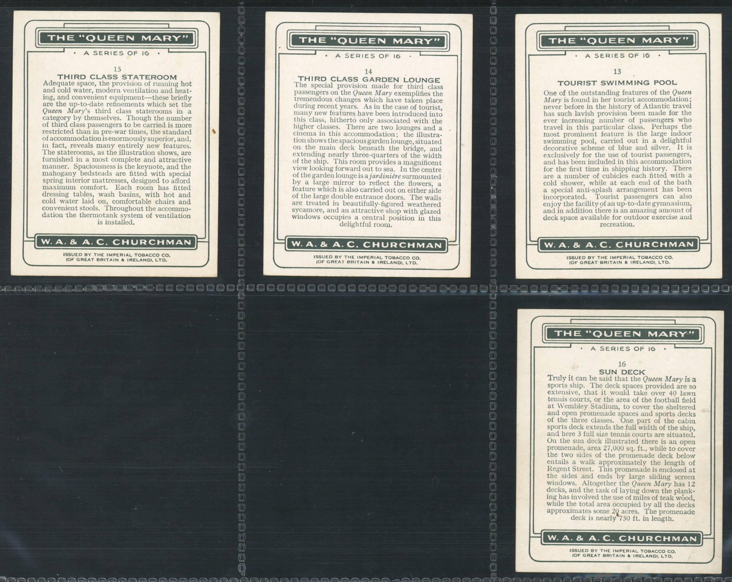 Churchman's - 'Queen Mary (Large)' Complete Set (1936) Churchman's - 'Queen Mary (Large)' Complete Set (1936)