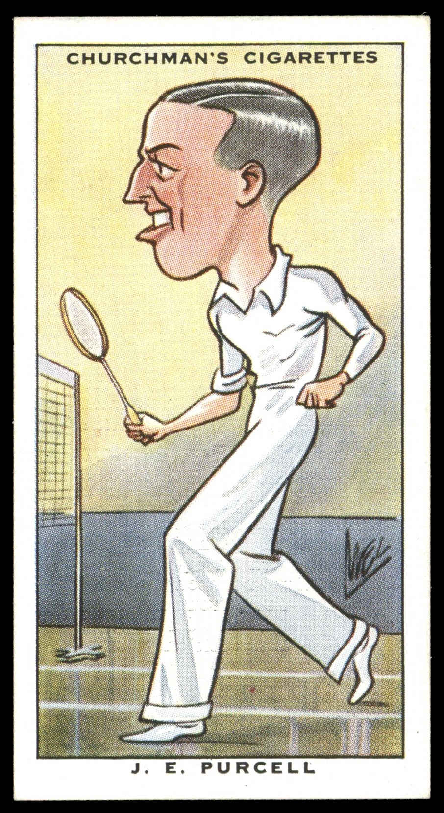 Churchman - 'Sporting Celebrities' (1931) - #8 - J.E. Purcell (Badminton) Churchman - 'Sporting Celebrities' (1931) - #8 - J.E. Purcell (Badminton)