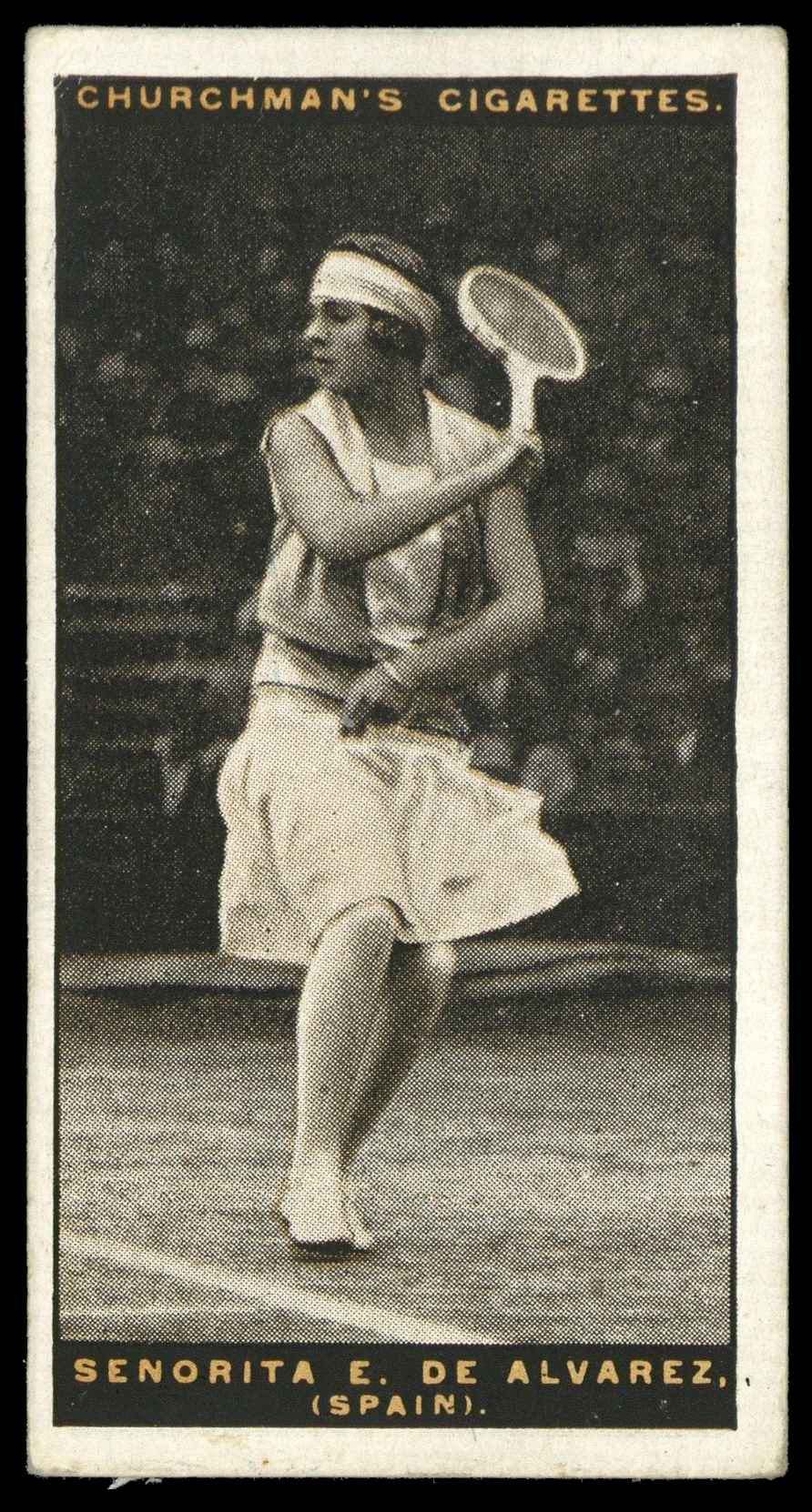 Churchman - 'Lawn Tennis' (1928) - Senorita E. de Alvarez Churchman - 'Lawn Tennis' (1928) - Senorita E. de Alvarez