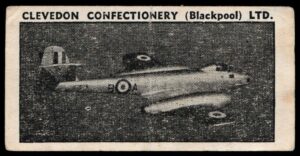 Clevedon Confectionery - 'British Aircraft (Single Line)' - Card #42 - Gloster Meteor F.R.9. Clevedon Confectionery - 'British Aircraft (Single Line)' - Card #42 - Gloster Meteor F.R.9.