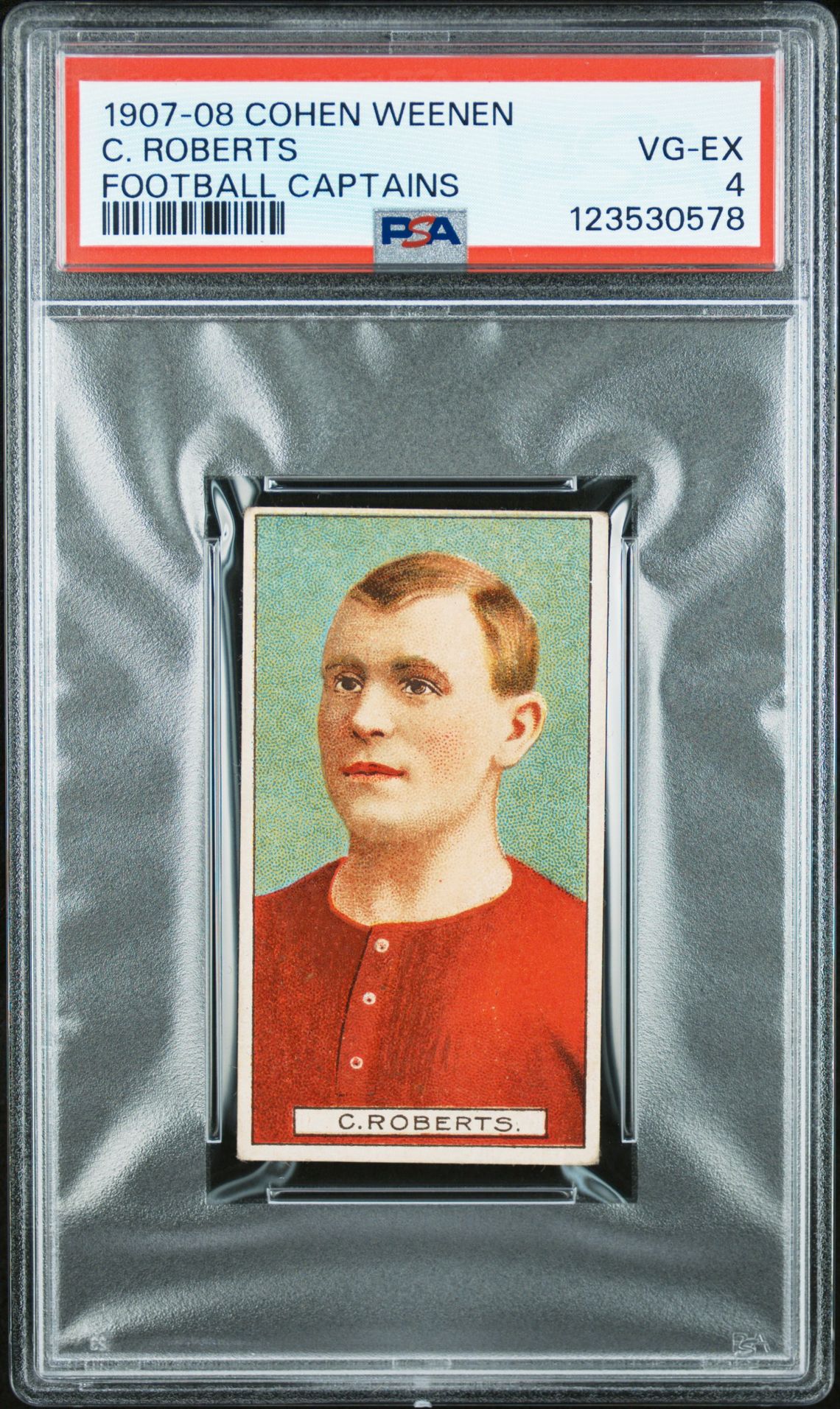 Cohen Weenen - 'Football Captains 1907-8' (1907) - C. Roberts (Manchester United) **PSA4** Cohen Weenen - 'Football Captains 1907-8' (1907) - C. Roberts (Manchester United) **PSA4**
