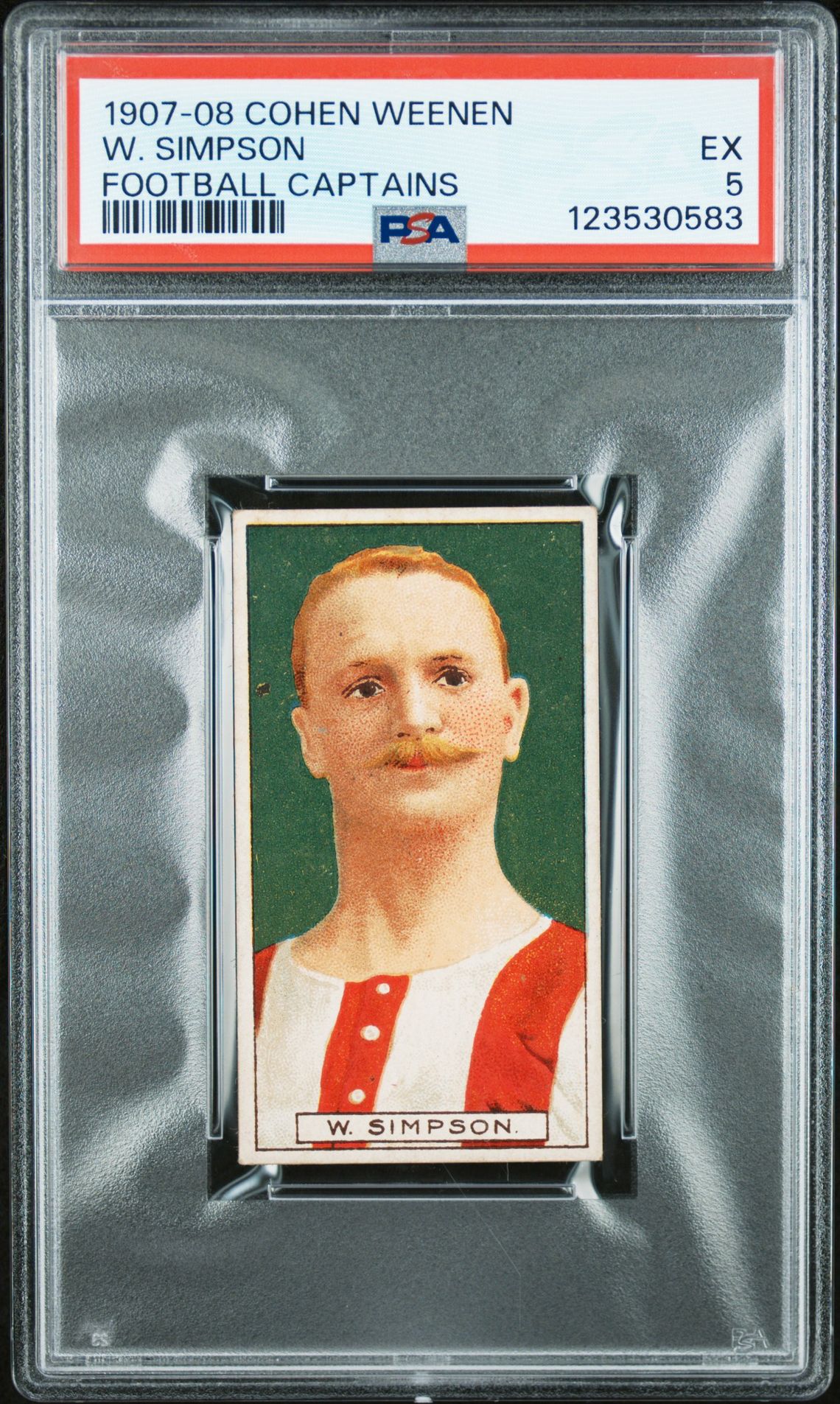 Cohen Weenen - 'Football Captains 1907-8' (1907) - W. Simpson (Lincoln City) **PSA5** Cohen Weenen - 'Football Captains 1907-8' (1907) - W. Simpson (Lincoln City) **PSA5**