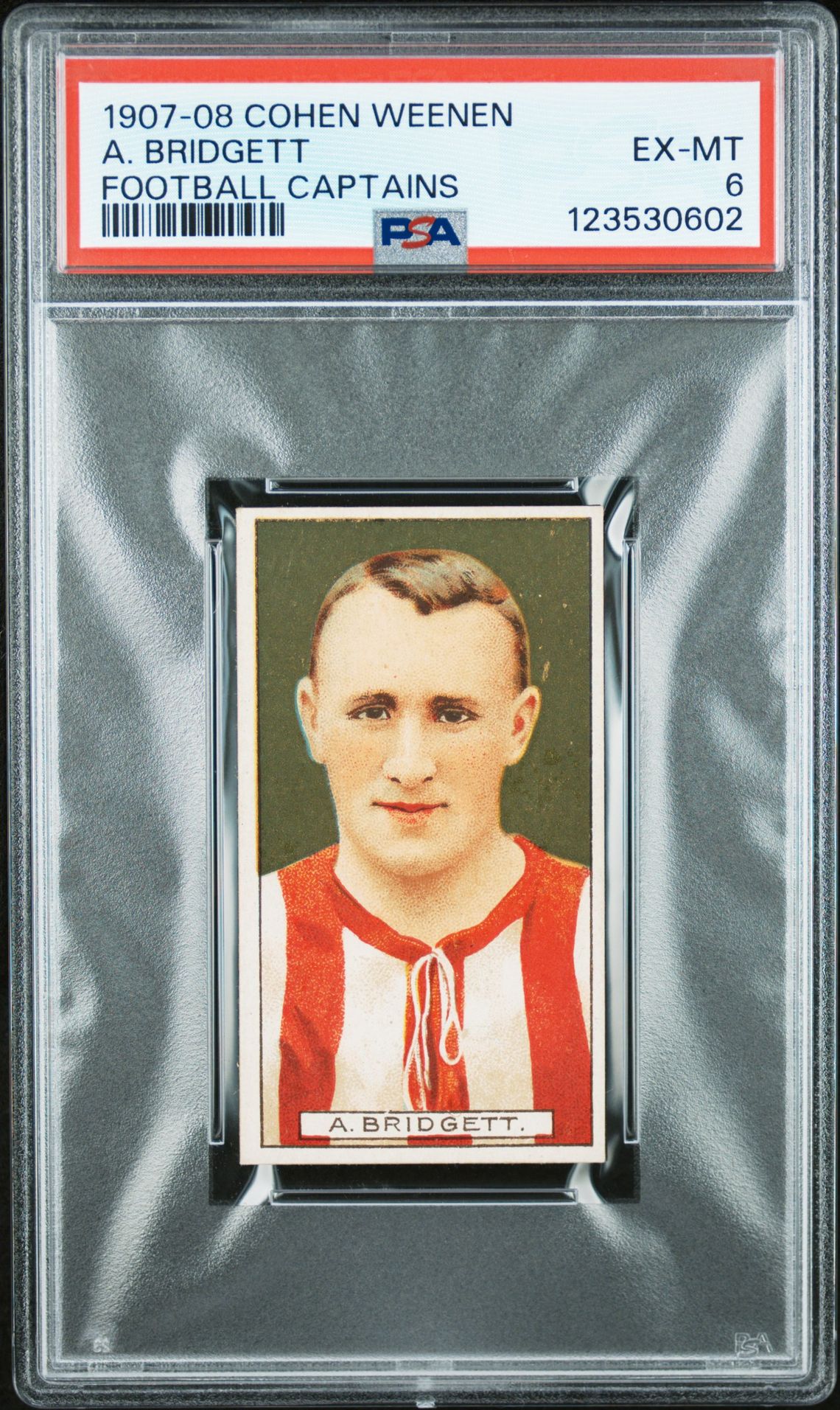 Cohen Weenen - 'Football Captains 1907-8' (1907) - A. Bridgett (Sunderland) **PSA6** Cohen Weenen - 'Football Captains 1907-8' (1907) - A. Bridgett (Sunderland) **PSA6**