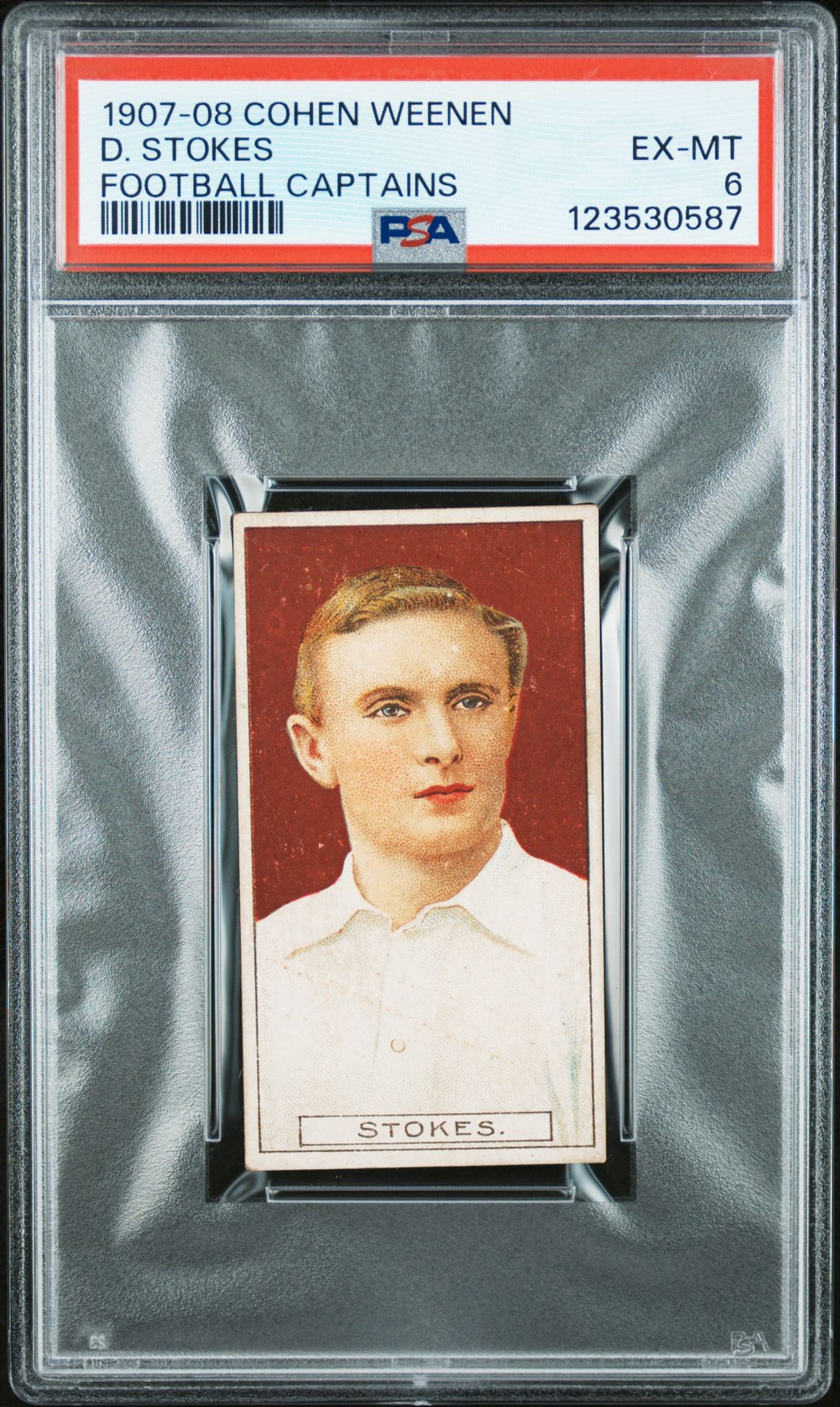 Cohen Weenen - 'Football Captains 1907-8' (1907) - D. Stokes (Bolton Wanderers) **PSA6** Cohen Weenen - 'Football Captains 1907-8' (1907) - D. Stokes (Bolton Wanderers) **PSA6**