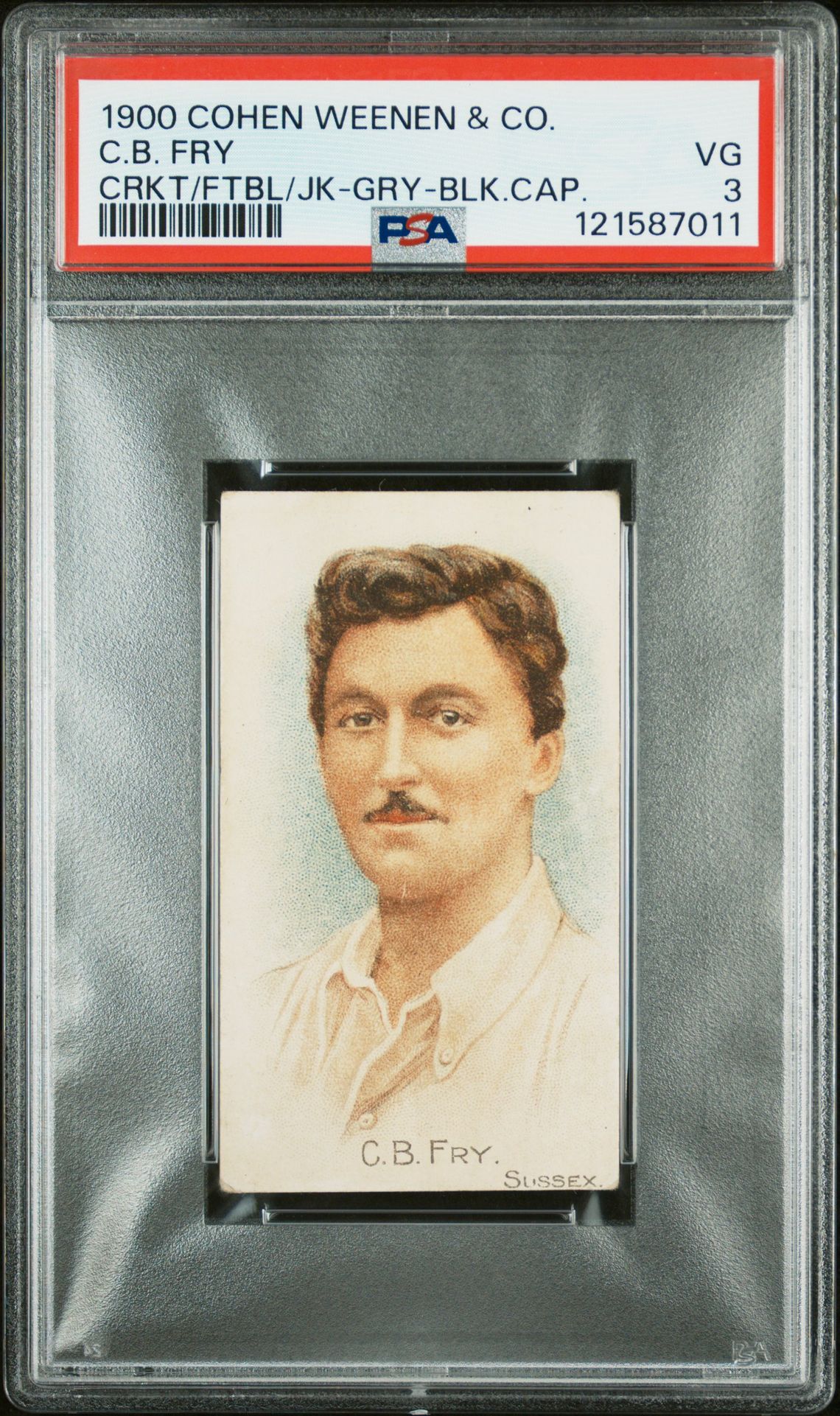 Cohen Weenen - 'Cricketers, Footballers, Jockeys' (c1900) - C.B. Fry (Sussex) **PSA3** Cohen Weenen - 'Cricketers, Footballers, Jockeys' (c1900) - C.B. Fry (Sussex) **PSA3**