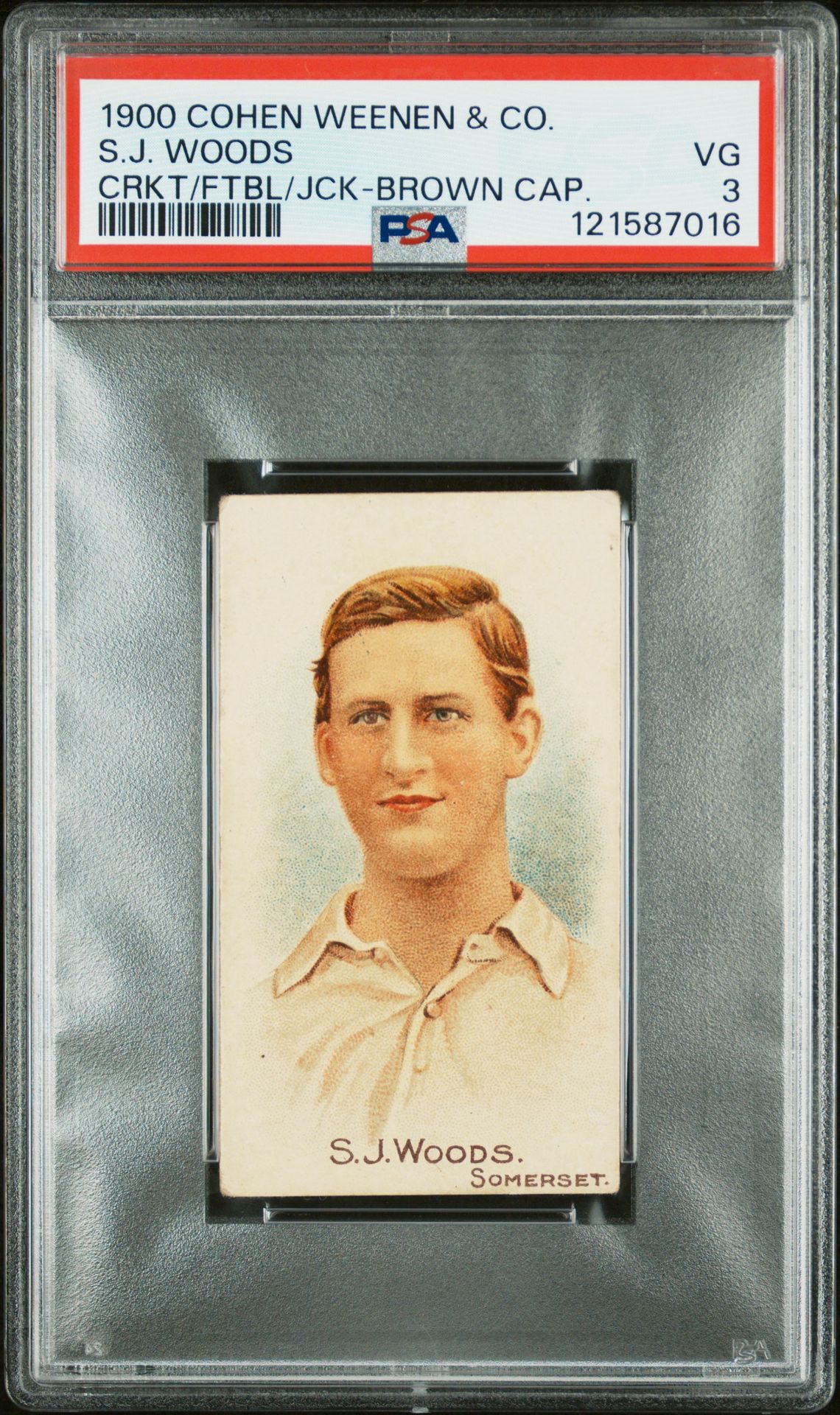 Cohen Weenen - 'Cricketers, Footballers, Jockeys' (c1900) - S. J. Woods (Somerset) **PSA3** Cohen Weenen - 'Cricketers, Footballers, Jockeys' (c1900) - S. J. Woods (Somerset) **PSA3**