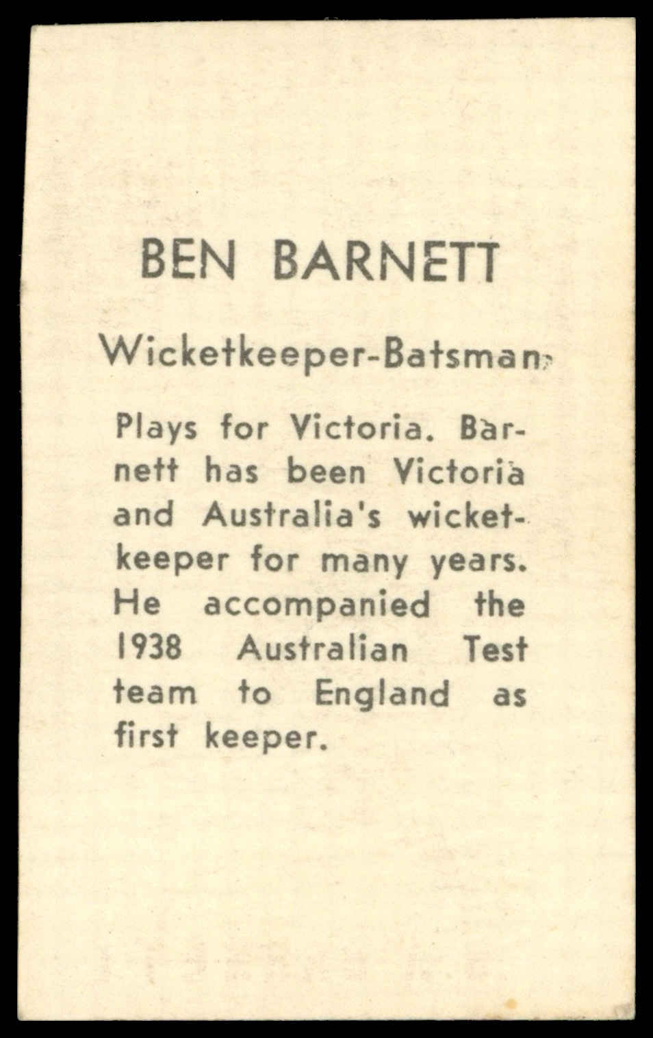 Coles Stores - 'Cricketers (NF)' (1946) - B.A. Barnett Coles Stores - 'Cricketers (NF)' (1946) - B.A. Barnett