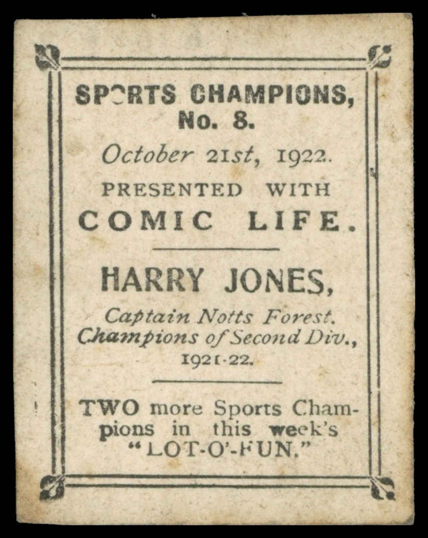 Comic Life - 'Sports Champions' (1922) - #8 - Harry Jones (Notts Forest) Comic Life - 'Sports Champions' (1922) - #8 - Harry Jones (Notts Forest)
