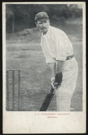 Real Photo - 'J T Tyldsley Lancashire Cricket' (1904) - Unused Postcard