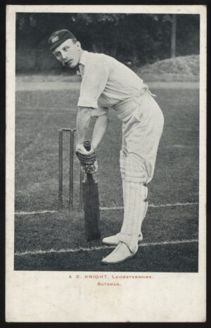 Real Photo - 'A E Knight Leciestshire Cricket' (1904) - Unused Postcard