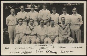 J Smith - 'The Middlesex Team' (c1930's) - Unused Cricket Postcard