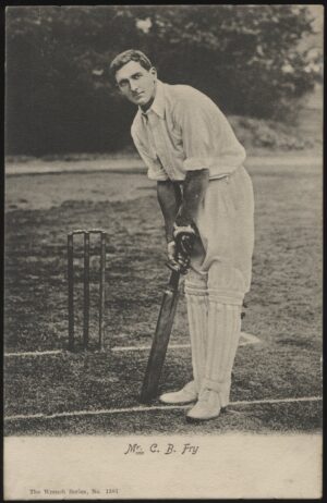 Wrench - 'Mr C.B. Fry No 1381 at the Crease' (c1900s) - Unused Cricket Postcard