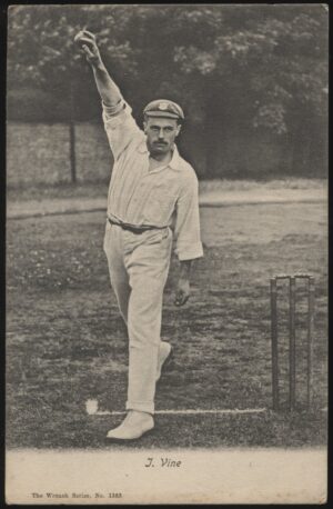 Wrench - 'J. Vine Bowling No. 1383' (1902) - Unused Cricket Postcard
