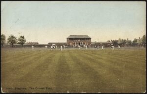 Colourised - 'Skegness The Circket Field' (1915) - Unused Cricket Postcard